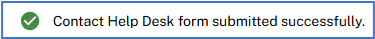 Confirmation message indicating your contact eOPF Help Desk form was submitted successfully.